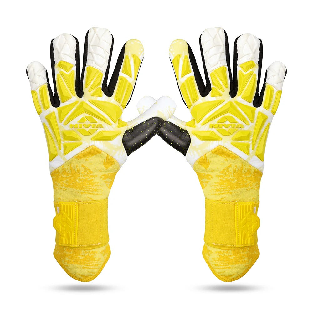 Nivia Aura Goalkeeper Gloves | 4 mm Dura Latex Palm with Dura Dots | Negative Cut Professional Football GK Gloves