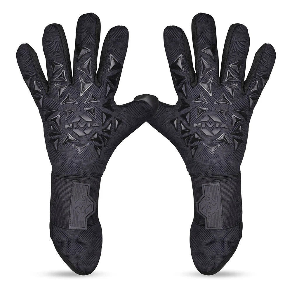 Nivia Ashtang 2.0 Goalkeeper Gloves | 4 mm Super Soft Latex Palm | Negative Cut | Professional Football GK Gloves