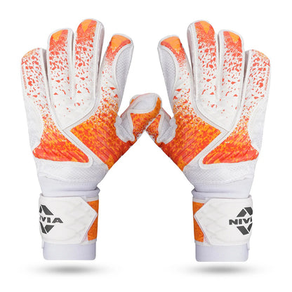 Nivia Finger Savior Goalkeeper Gloves | Elite Latex Grip | Finger Protection Football GK Gloves