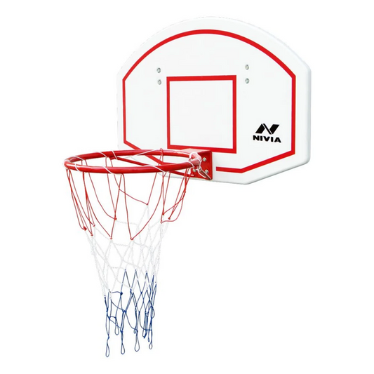 Nivia SB-32 Basketball Board BB-1332D | HDPE Basketball Backboard | 32 cm Basketball Ring | Weather-Proof Nylon Net