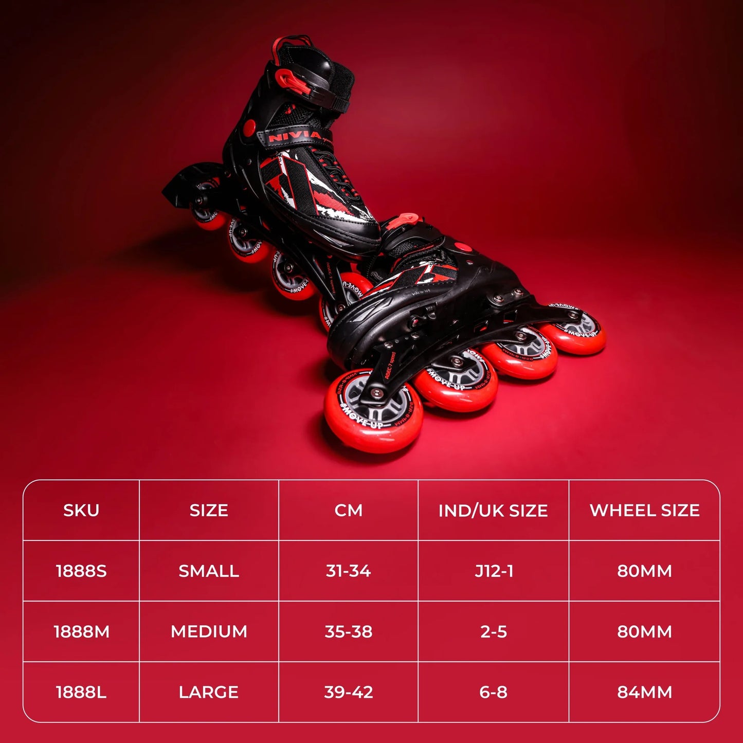 Nivia Speed 80 Inline Skates for Adults - Adjustable Roller Skates with 84mm PU Wheels