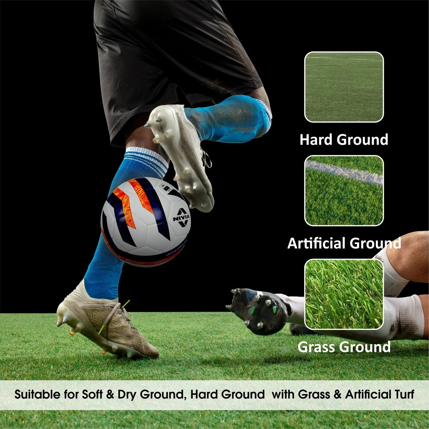 Nivia Dominator 3.0 Football Size 5 - FIFA Basic Match Ball | Thermo-Bonded PU Football