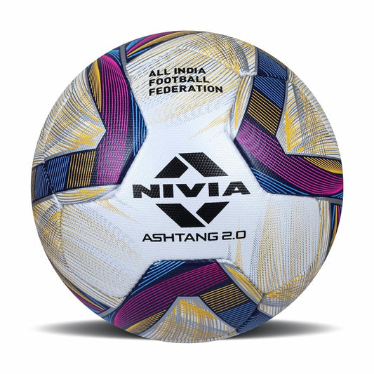 Nivia ASHTANG 2.0 Football, Match Ball, 8 Panels, Super Soft-Touch PU, Latex Bladder, FIFA Quality Pro, Made for Pro-Leagues, to Play Natural (Size - 5, Multicolor)