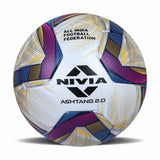 Nivia ASHTANG 2.0 Football, Match Ball, 8 Panels, Super Soft-Touch PU, Latex Bladder, FIFA Quality Pro, Made for Pro-Leagues, to Play on Both Natural and Artificial Grass (Size - 5, Multicolor)